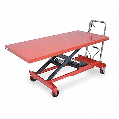 Scissor Lift Cart 1000 lb Steel Fixed MPN:4ZC18