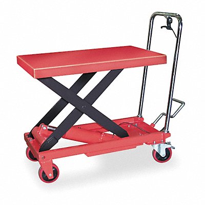 Scissor Lift Cart 1000 lb Steel Fixed MPN:6W803