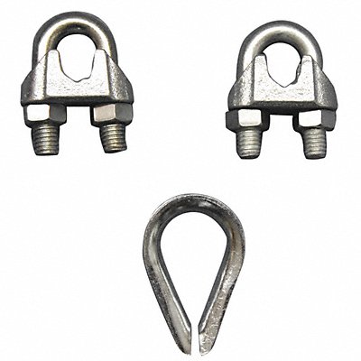 Wire Rope Clip and Thimble Kit 7/16 In MPN:2VKK3