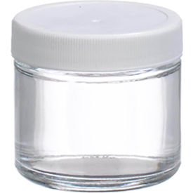 Wheaton® 2 oz Glass Jars Straight Side Clear Poly Vinyl Liner Case of 24 W216903