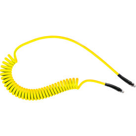 Prevost Polyurethane Spiral Hose Yellow 20' with Non-Scratch Fittings and 1/4