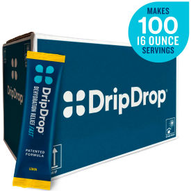 DripDrop® Electrolyte Hydration Powdered Drink Mix Lemon 0.74 oz. 100 Sticks/Box 61406