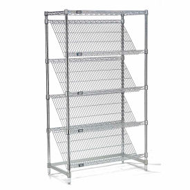 Nexel® 5 Shelf Chrome Slant Wire Shelving Unit Starter 36