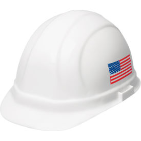 ERB® Omega II® Cap with Accessory Slots 6-Point Slide-Lock Suspension American Flag - Pkg Qty 12 WEL19140