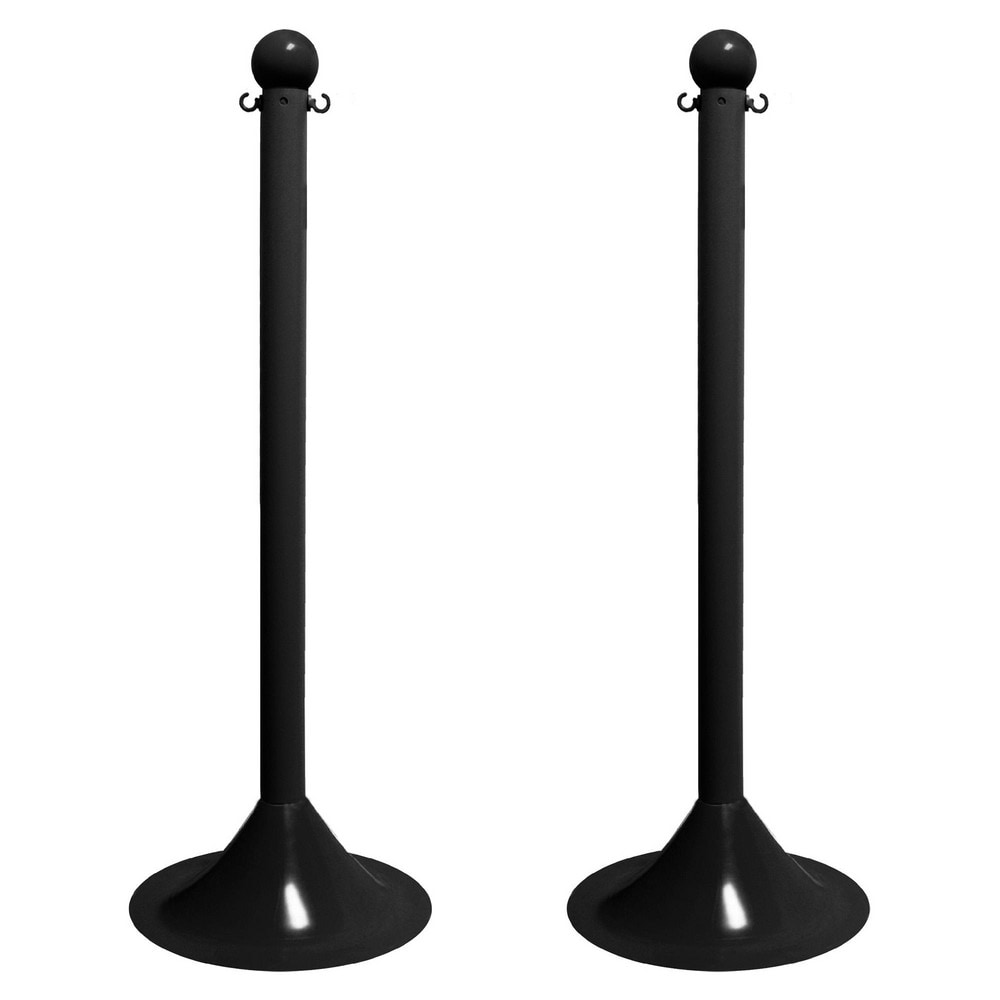 Barrier Posts, Type: Stanchion , Post Type: Standard Post , Post Material: Plastic , Post Color/Finish: Black , Base Material: Plastic  MPN:91503-6