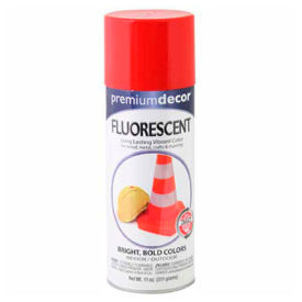 Premium Dcor Fluorescent Fast Drying Enamel 12 oz. Aerosol Can Hot Red Flat - 641977 641977