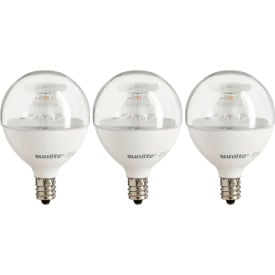 Sunlite® LED G16.5 Clear Globe Light Bulb E12 Base 7W 500 Lumens 27K Warm White Pk of 3 40297-SU