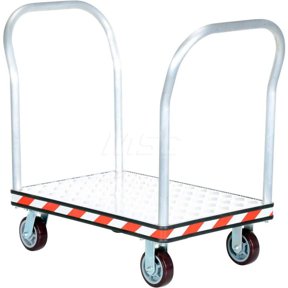 Platform Truck: 3,600 lb Capacity, Aluminum Diamond Tread-Plate Platform, 33