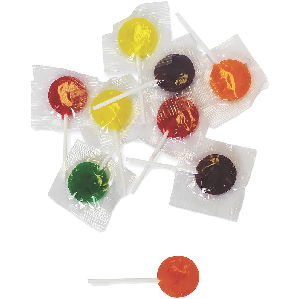 Snacks, Cookies, Candy & Gum, Snack Type: Lollipops , Flavor: Assorted , Container Size: 5lb , Container Type: Bag  MPN:OFX00654