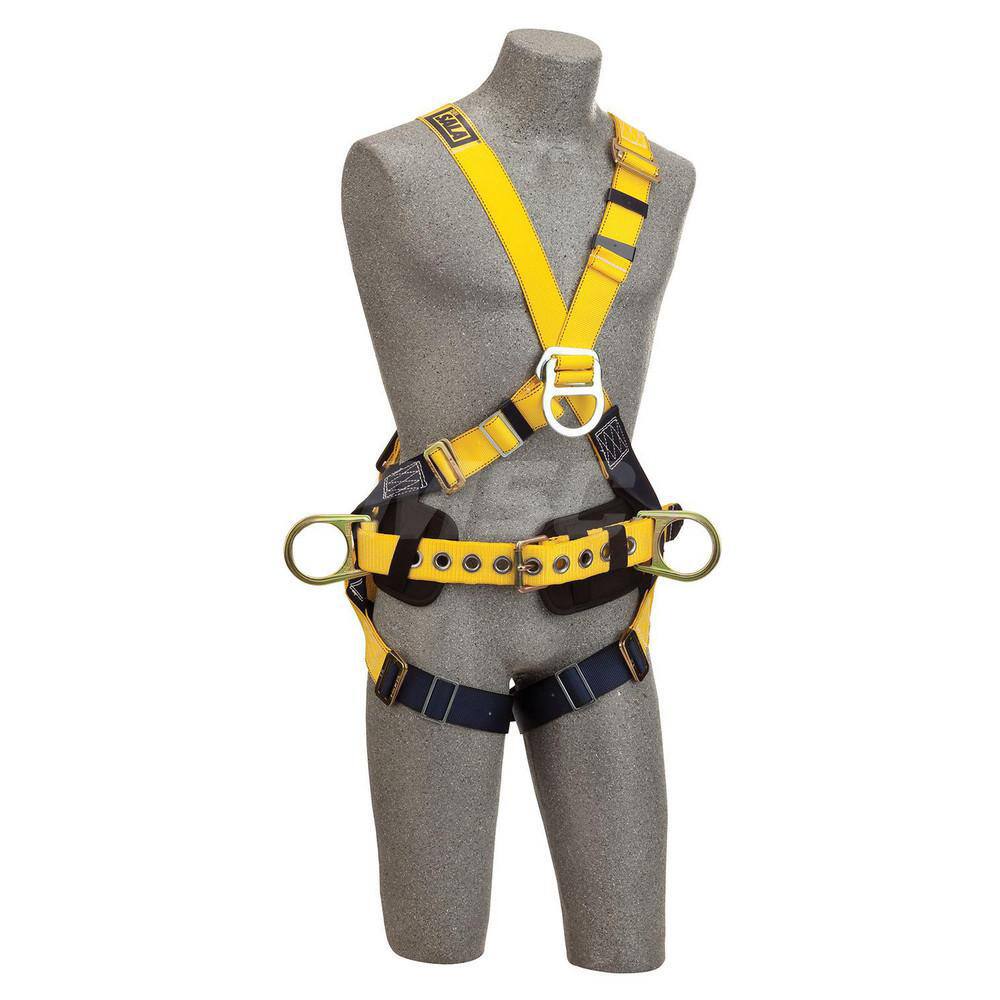 Fall Protection Harnesses: 420 Lb, Cross-Over Style, Size Medium, For Climbing, Polyester, Back Front & Side MPN:7012798770