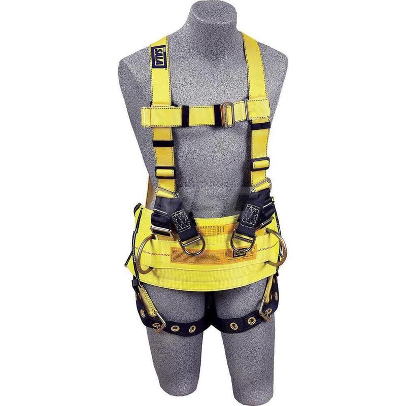 Fall Protection Harnesses: 420 Lb, Vest Style, Size Large, For Derrick & Oil Rig, Polyester, Back MPN:7012693282