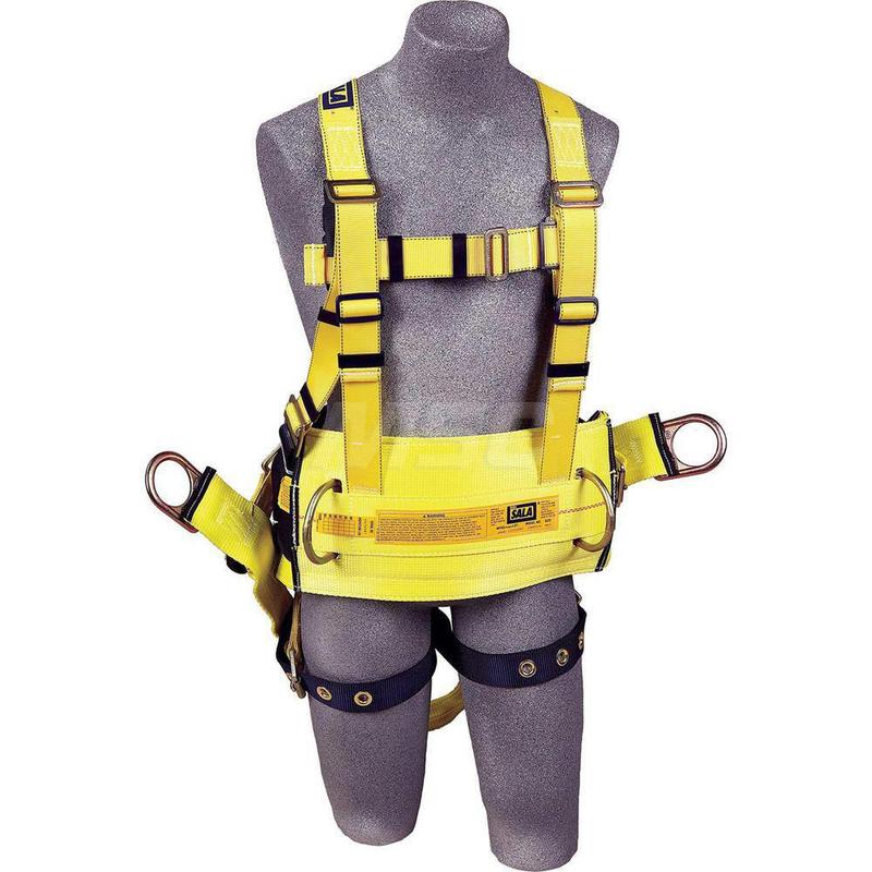 Fall Protection Harnesses: 420 Lb, Vest Style, Size Large, For Derrick & Oil Rig, Polyester, Back MPN:7012815544