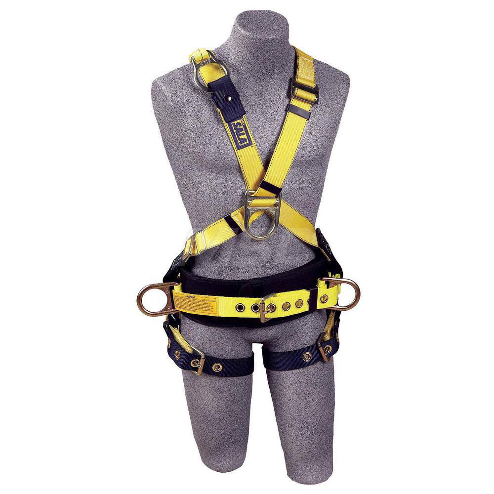 Fall Protection Harnesses: 420 Lb, Cross-Over Style, Size Universal, For Positioning, Polyester, Back Front & Side MPN:7100208191