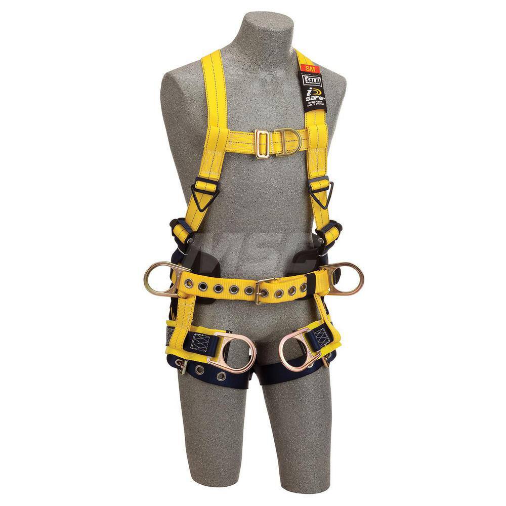 Fall Protection Harnesses: 420 Lb, Tower Climbers Style, Size Medium, For Climbing, Polyester, Back Front & Side MPN:7100207396
