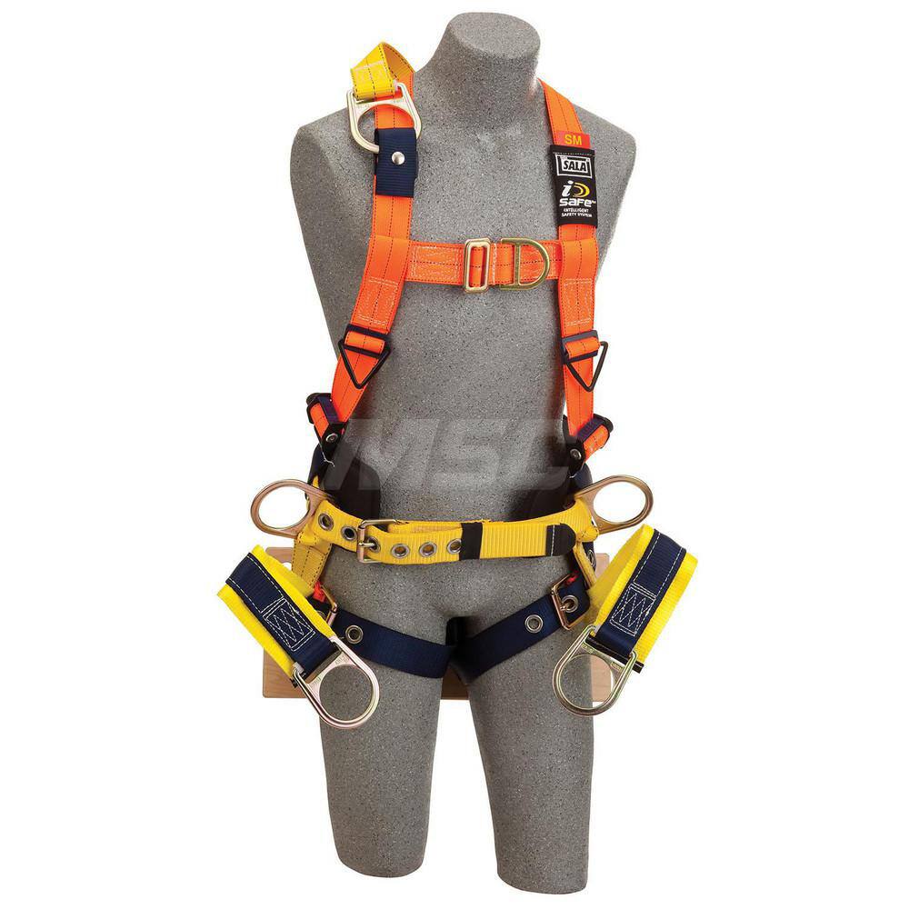 Fall Protection Harnesses: 420 Lb, Vest Style, Size Medium, For General Industry, Polyester, Back Front Shoulder & Side MPN:7100207397