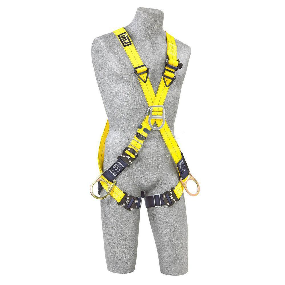 Fall Protection Harnesses: 420 Lb, Cross-Over Style, Size Universal, For Climbing & Positioning, Polyester, Back Front & Side MPN:7100188778