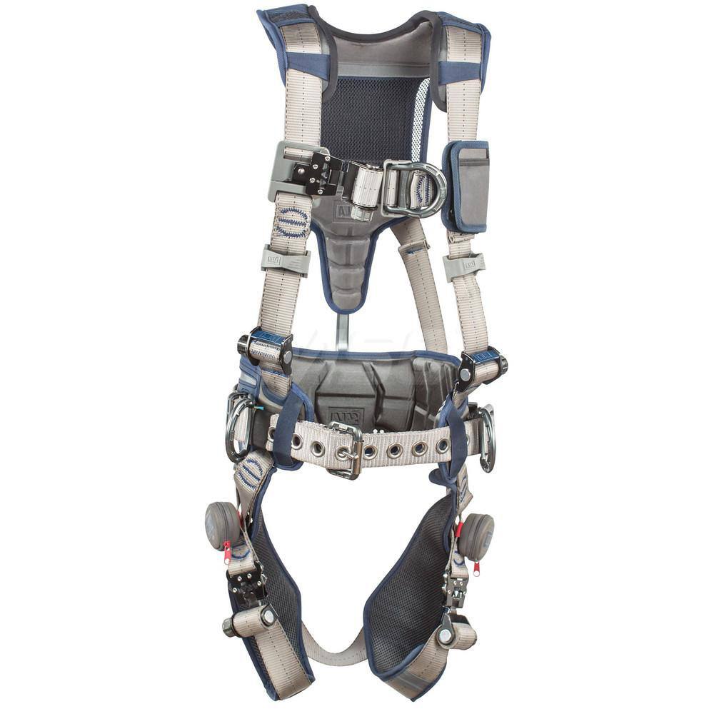 Fall Protection Harnesses: 420 Lb, Construction Style, Size X-Large, For Climbing & Positioning, Polyester, Back Front & Side MPN:7100204379