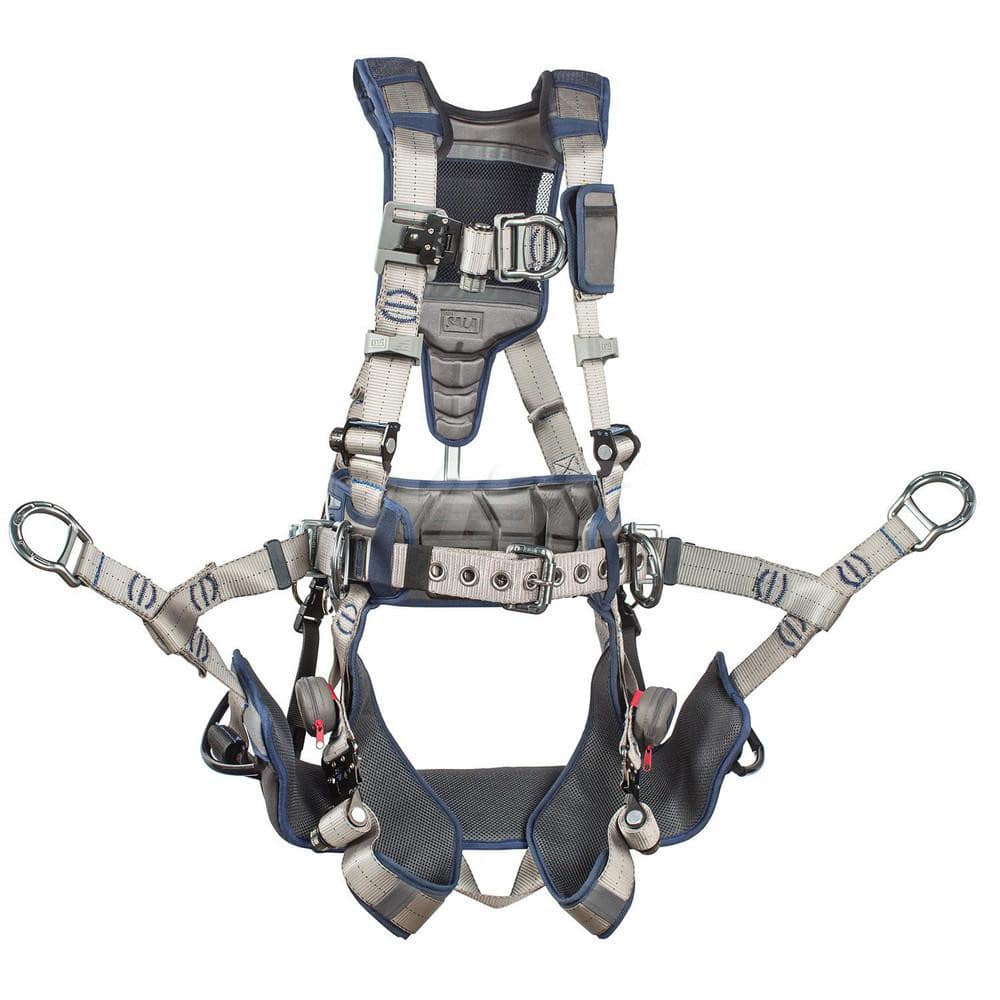 Fall Protection Harnesses: 420 Lb, Tower Climbers Style, Size Large, For Climbing, Polyester, Back Front & Side MPN:7012816080