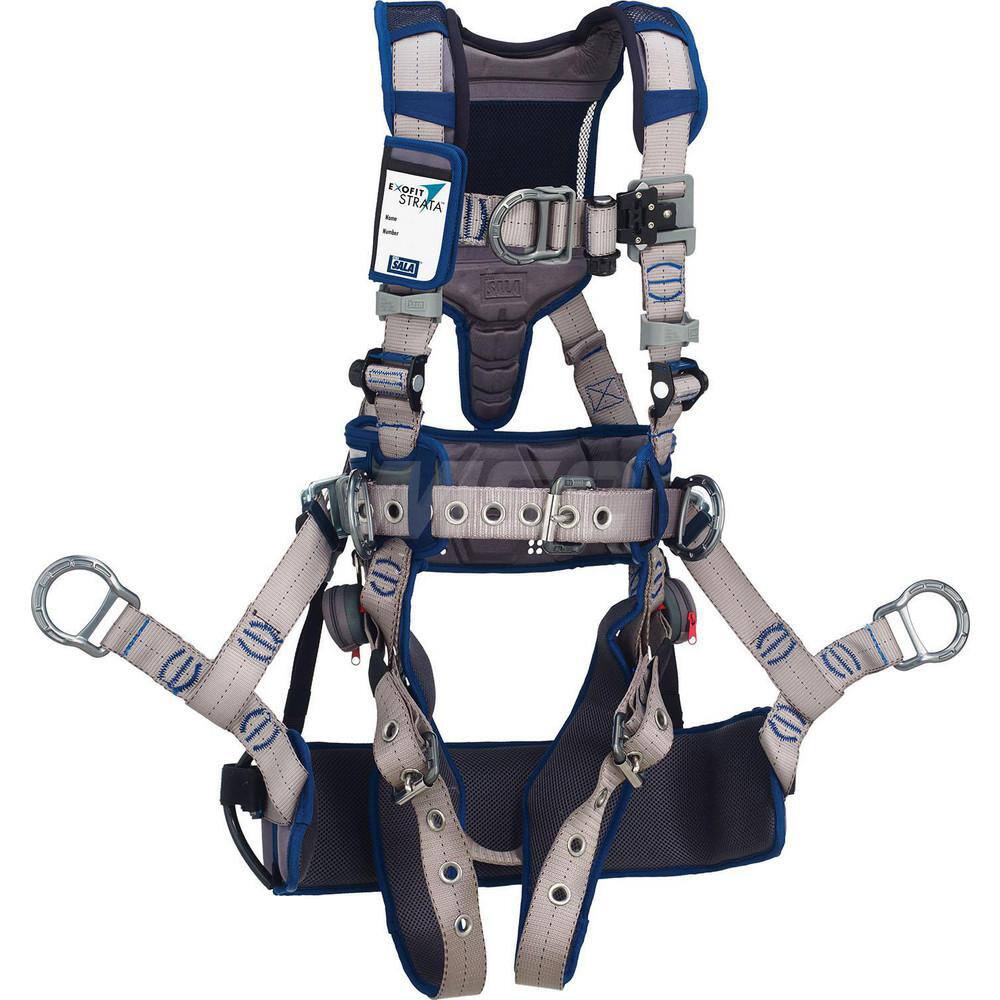 Fall Protection Harnesses: 420 Lb, Tower Climbers Style, Size Large, For Climbing, Polyester, Back Front & Side MPN:7012816089