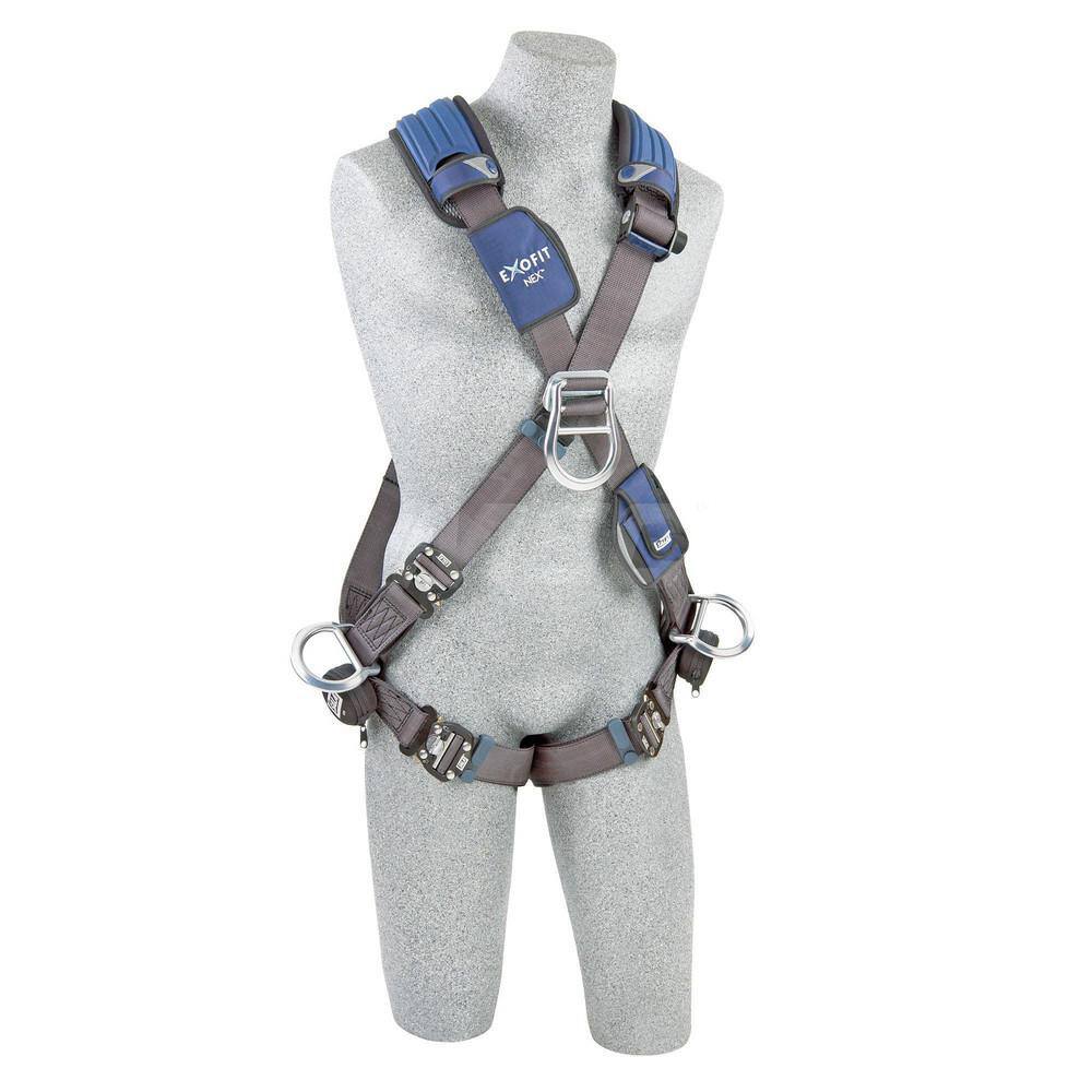 Fall Protection Harnesses: 420 Lb, Cross-Over Style, Size Small, For Climbing & Positioning, Polyester, Back Front & Side MPN:7012816193