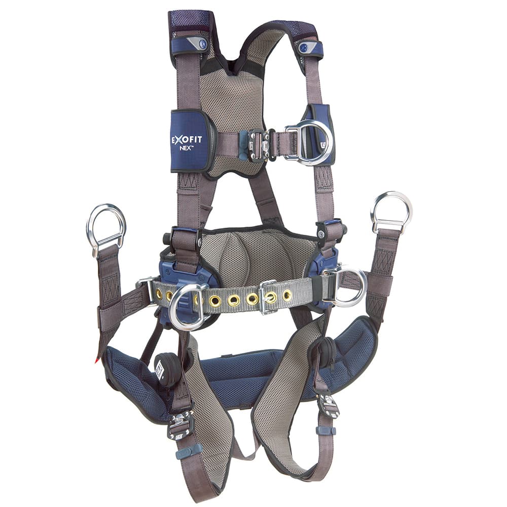 Fall Protection Harnesses: 420 Lb, Tower Climbers Style, Size X-Large, For Climbing, Back Front & Hips MPN:7012816239