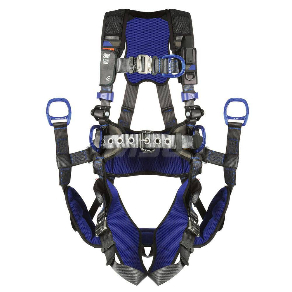 Fall Protection Harnesses: 420 Lb, Tower Climbers Style, Size 2X-Large, For Climbing Positioning & Suspension, Back Front & Hips MPN:7012816241