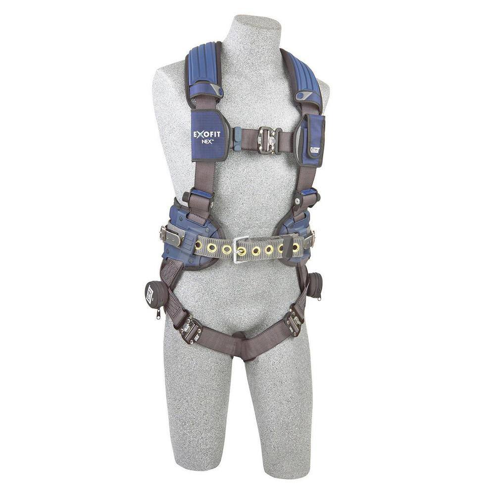 Fall Protection Harnesses: 420 Lb, Vest Style, Size X-Large, For Construction, Polyester, Back MPN:7100217306