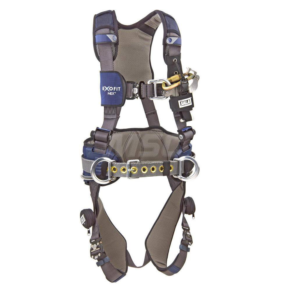 Fall Protection Harnesses: 420 Lb, Vest Style, Size Large, For Wind Energy Climbing & Positioning, Polyester, Back Front & Side MPN:7100239614