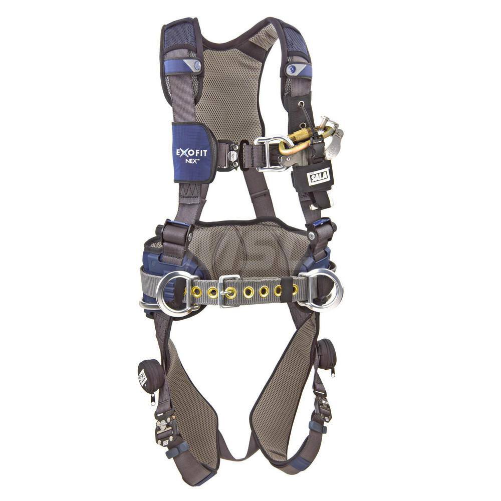 Fall Protection Harnesses: 420 Lb, Vest Style, Size X-Large, For Wind Energy Climbing & Positioning, Polyester, Back Front & Side MPN:7100239615