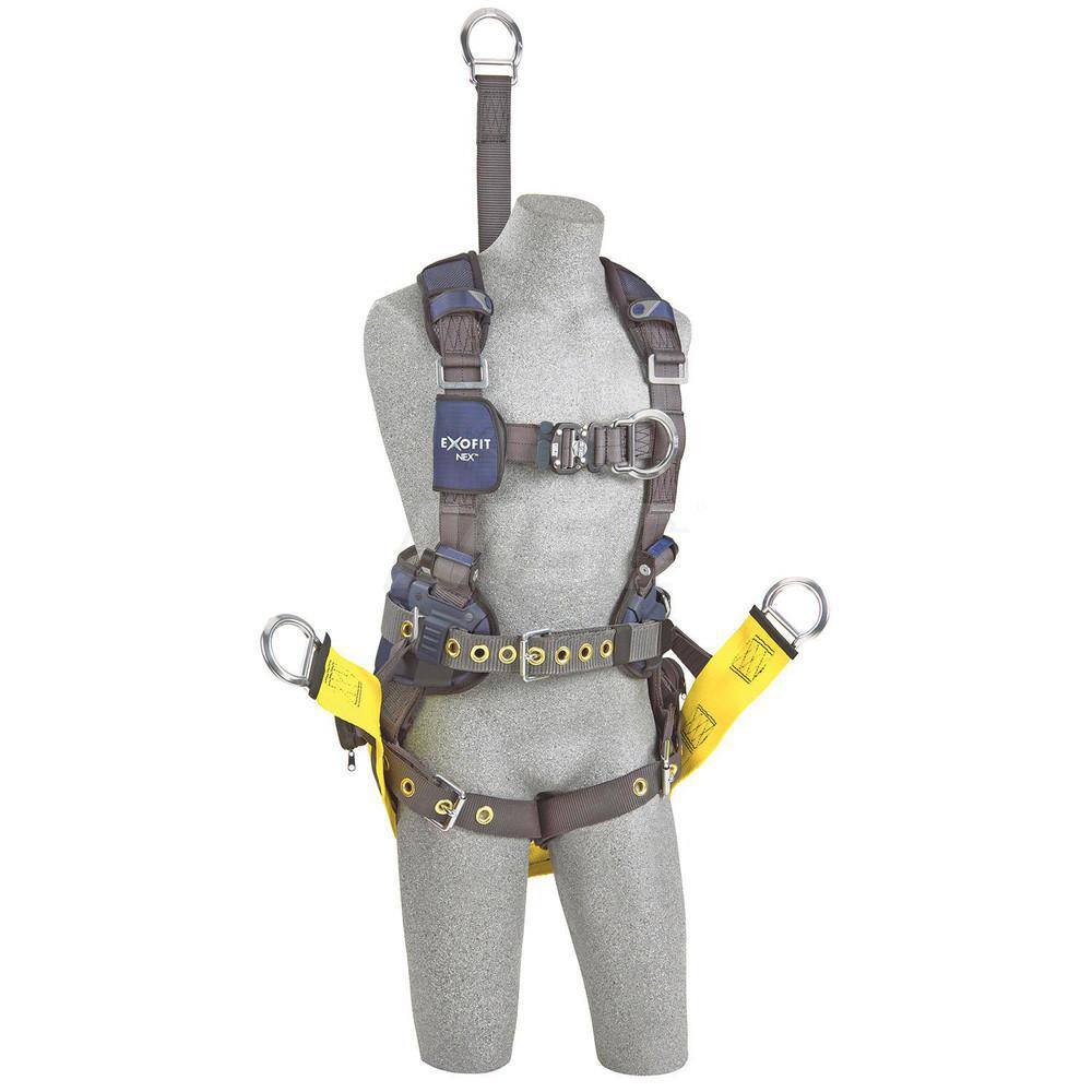 Fall Protection Harnesses: 420 Lb, Vest Style, Size Large, For Climbing Positioning Derrick & Oil Rig, Polyester, Back & Front MPN:7100208196