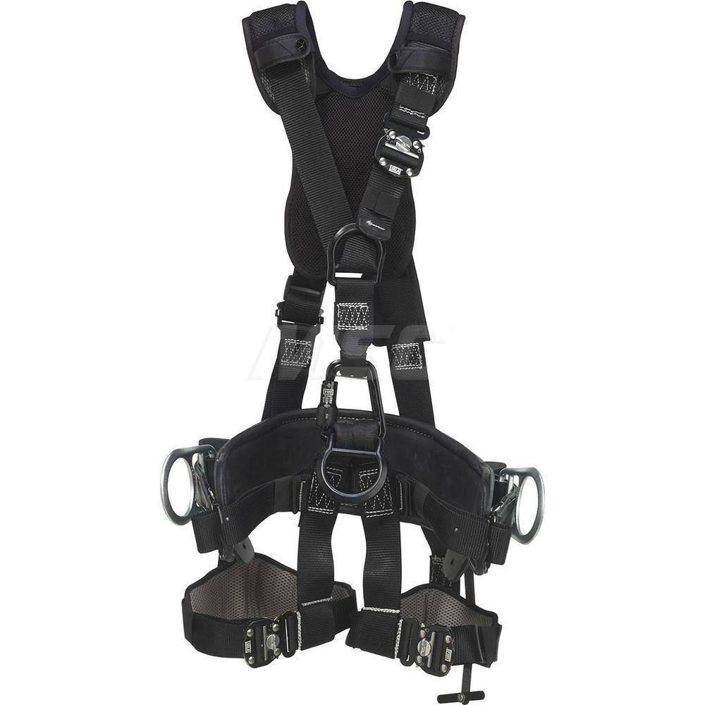 Fall Protection Harnesses: 420 Lb, Vest Style, Size Medium, For Climbing & Positioning, Nylon, Back Front & Side MPN:7012816381