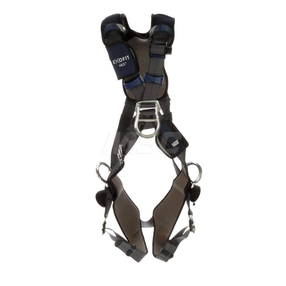 Fall Protection Harnesses: 420 Lb, Cross-Over Style, Size 2X-Large, For Climbing & Positioning, Polyester, Back Front & Side MPN:7012816569