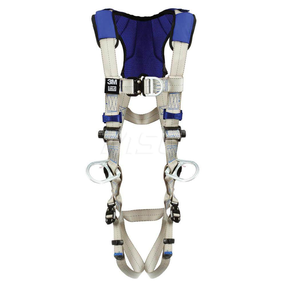 Fall Protection Harnesses: 420 Lb, Vest Style, Size Medium, For Climbing & Positioning, Back Front & Hips MPN:7012817501