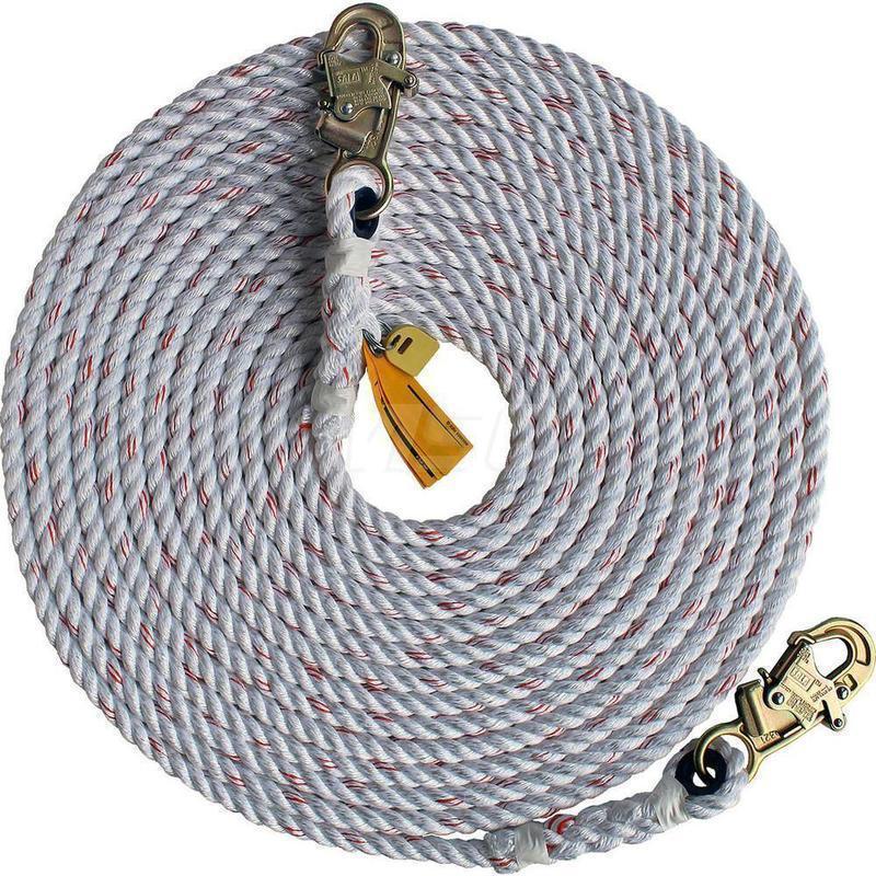 Lanyards & Lifelines, Load Capacity: 310lb, 141kg , Lifeline Material: Polyester , Capacity (Lb.): 310 , End Connections: Snap Hook  MPN:7100210166