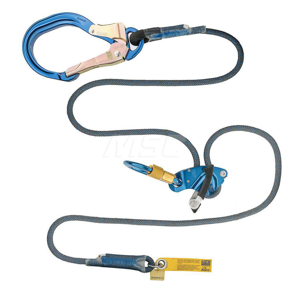 Lanyards & Lifelines, Load Capacity: 310lb, 141kg , Lifeline Material: Nylon , Capacity (Lb.): 310 , End Connections: Snap Hook, Carabiner  MPN:7012817100