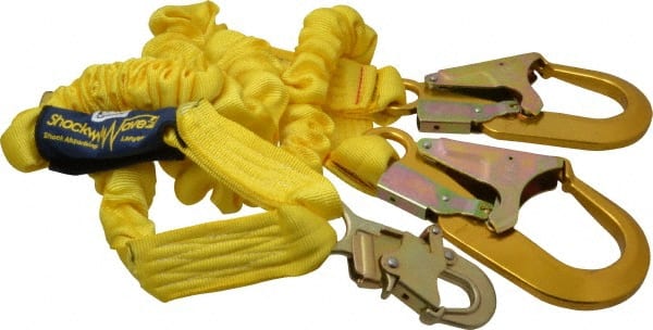 6' Long, 2 Leg Locking Snap Hook Harness Shock Absorbing Lanyard MPN:7100188781