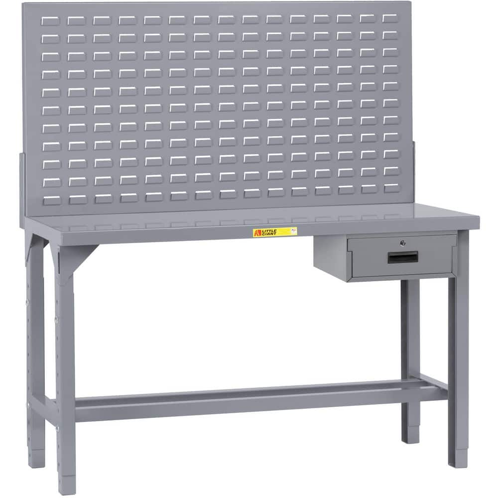 Stationary Work Benches, Tables, Bench Style: Heavy-Duty Use Workbench , Edge Type: Square , Leg Style: Adjustable Height , Depth (Inch): 30 , Color: Gray  MPN:WST1-3072AHLPDR