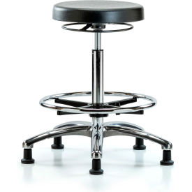 Blue Ridge Ergonomics™ Cleanroom Stool with Glides - High Bench Height - Black CLR-PHBSO-CR-CF-RG-BLK