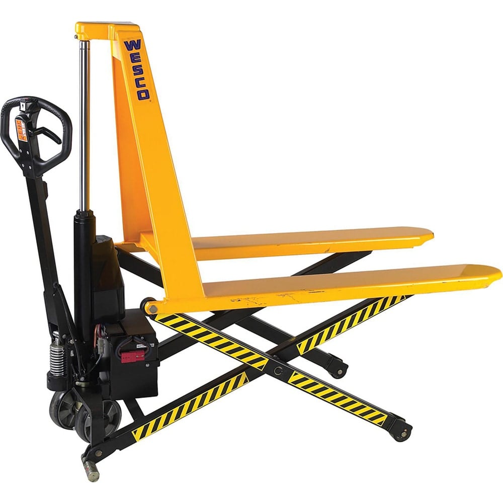 Pallet Trucks/Jacks, Type: NON-TELESCOPING ELECTRIC HIGH LIFT , Control Type: Button , Load Capacity (Lb. - 3 Decimals): 2200.000 , Outside Fork Width: 21in  MPN:272460