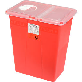 Oakridge Products 8 Gallon Sharps Container w/ Split Rotor Lid Red 0380-150R