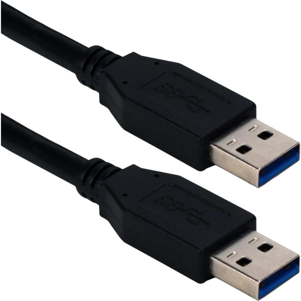 QVS 3ft USB 3.0/3.1 Type A Male to Male 5Gbps Black Cable - 3 ft USB Data Transfer Cable for Computer - First End: 1 x USB 3.1 Type A - Male - Second End: 1 x USB 3.1 Type A - Male - 5 Gbit/s - Shielding - Black - 1 (Min Order Qty 8) MPN:CC2229C-03BK