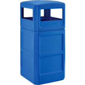 GoVets™ Square Plastic Waste Receptacle With Dome Lid 42 Gallon Blue 414BL641