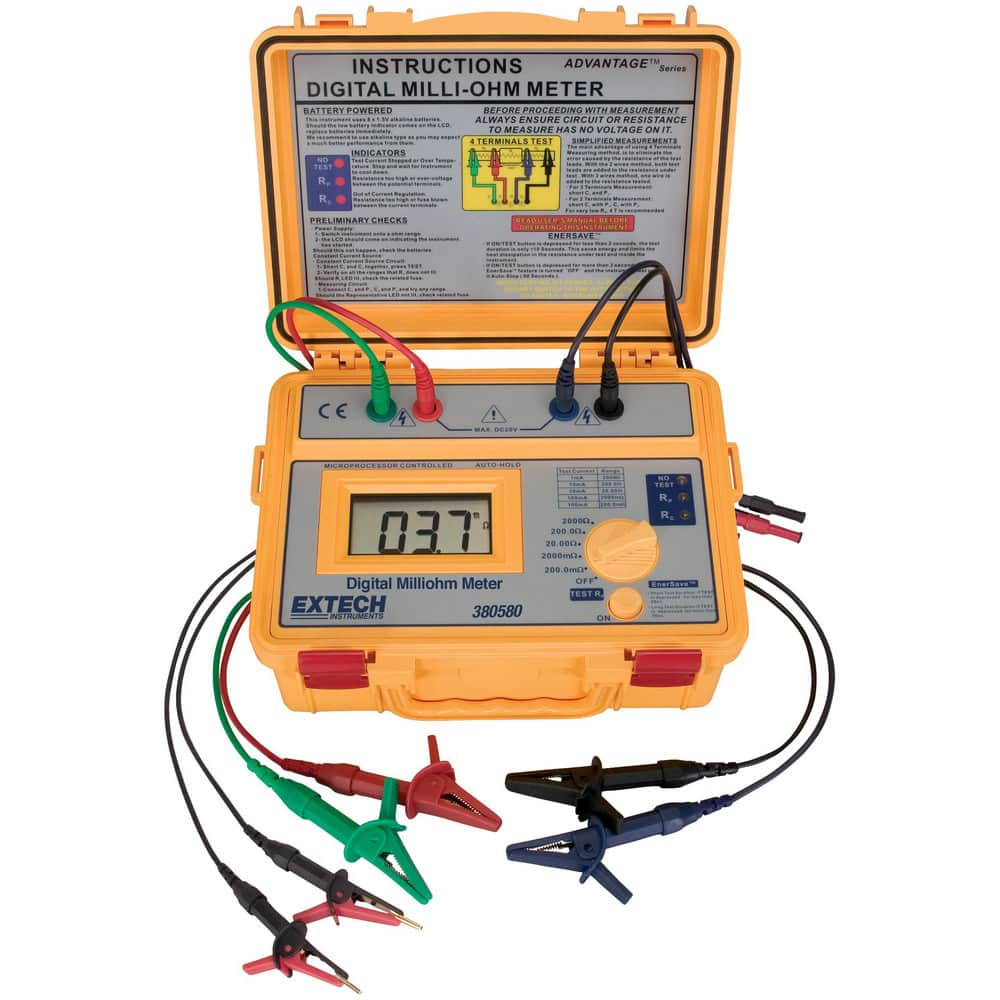 Electrical Insulation Resistance Testers & Megohmmeters, Display Type: LCD , Power Supply: AA Batteries , Resistance Capacity (Megohm): 2000M  MPN:380580-NIST