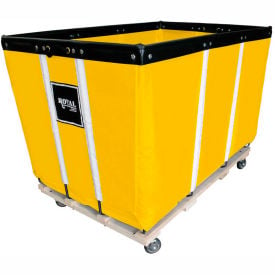 Royal Basket Trucks® 6 BU-Standard-Duty Basket Truck - Vinyl Liner - 4 Swivel Casters-Yellow R06-YYW-PMA-3UNN