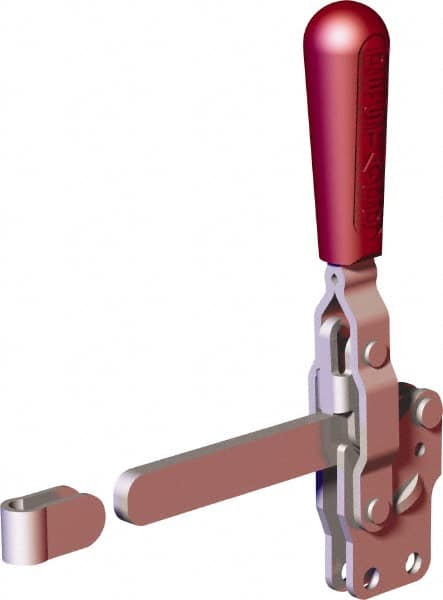 Manual Hold-Down Toggle Clamp: Vertical, 499.08 lb Capacity, Solid Bar, Straight Base MPN:207-LB