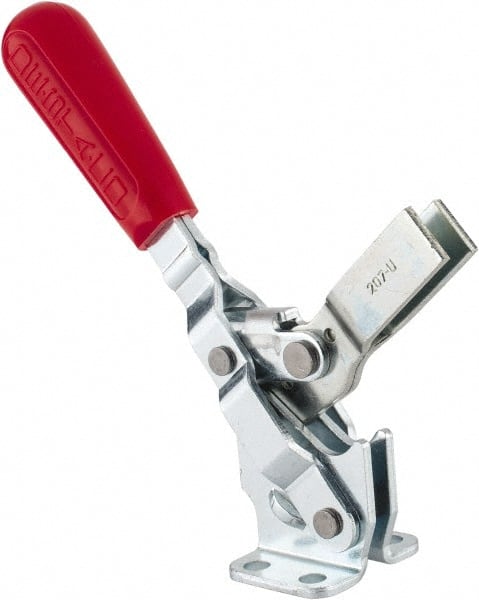 Manual Hold-Down Toggle Clamp: Vertical, 375.43 lb Capacity, U-Bar, Flanged Base MPN:207U-L