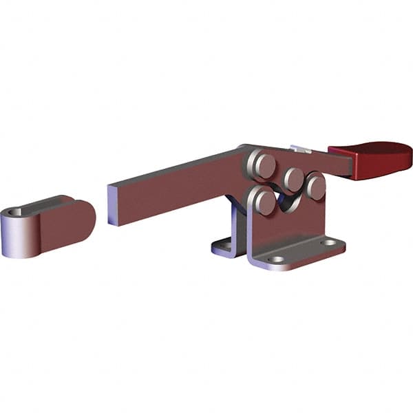 Manual Hold-Down Toggle Clamp: Horizontal, 200 lb Capacity, Solid Bar, Flanged Base MPN:215-S