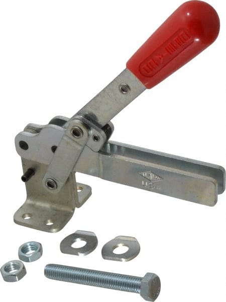 Manual Hold-Down Toggle Clamp: Vertical, 1,000 lb Capacity, U-Bar, Flanged Base MPN:229