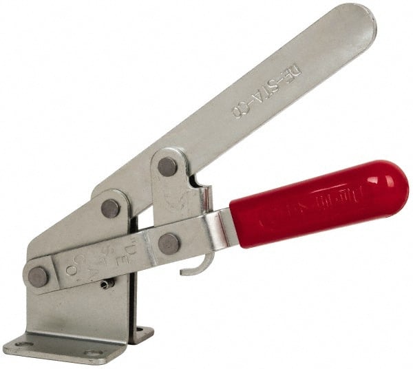Manual Hold-Down Toggle Clamp: Vertical, 1,200 lb Capacity, Solid Bar, Flanged Base MPN:267-S
