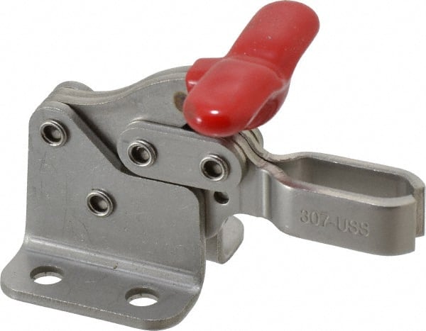 Manual Hold-Down Toggle Clamp: Horizontal, 350 lb Capacity, U-Bar, Flanged Base MPN:307-USS